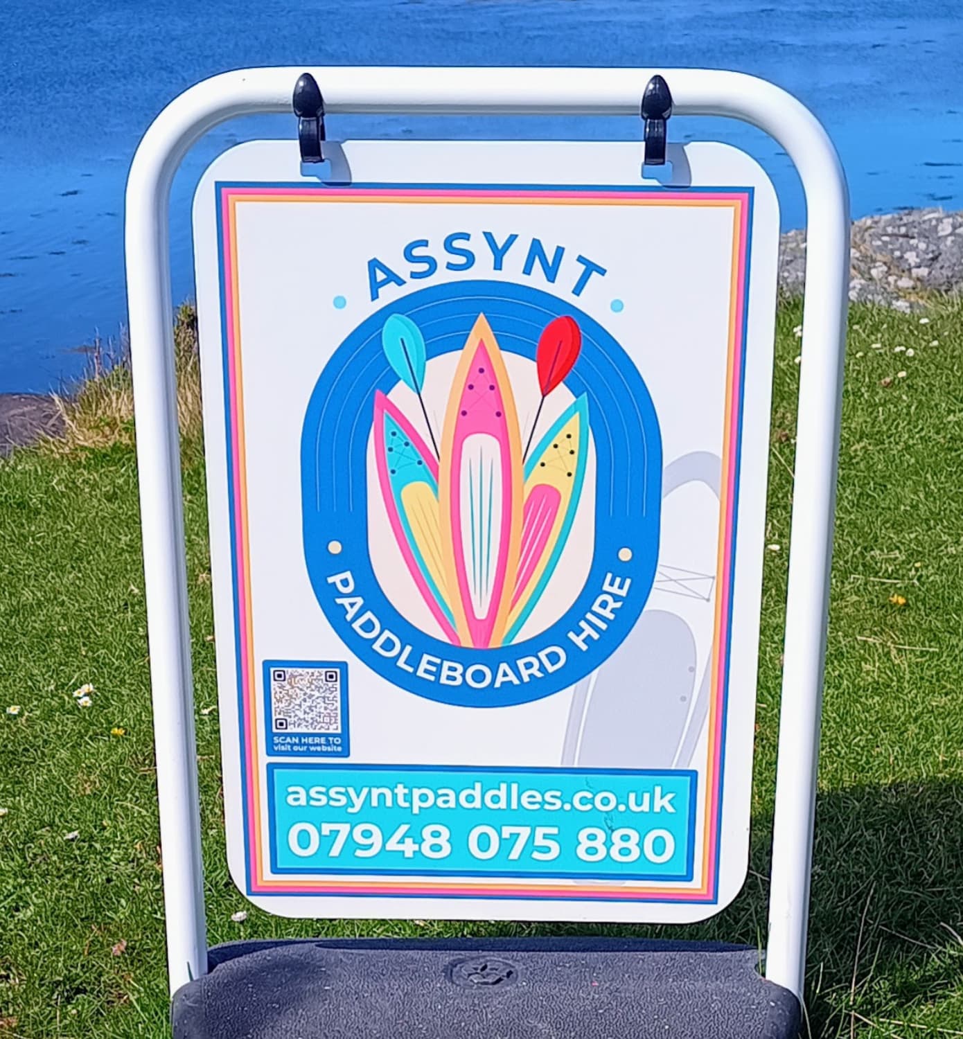 signage - Assynt Hire Paddlebo Board Scan Here To visit our website assyntpaddles.co.uk 07948 075 880